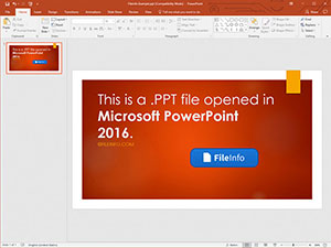Captura de pantalla de un archivo .ppt en Microsoft PowerPoint 2016