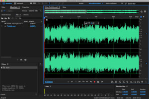 Captura de pantalla de un archivo .sesx en Adobe Audition CC 2019