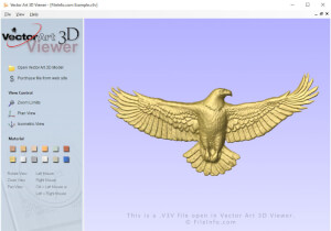 Captura de pantalla de un archivo .v3v en el Visor de Vector Art 3D