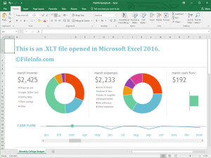 Captura de pantalla de un archivo .xlt en Microsoft Excel 2016